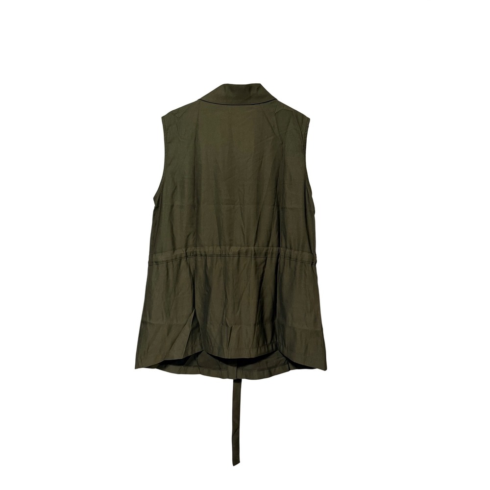 Ninexis Womens Olive Green Utility Vest Sleeveless Button Up Cargo Pocket L NEW - Picture 3 of 9